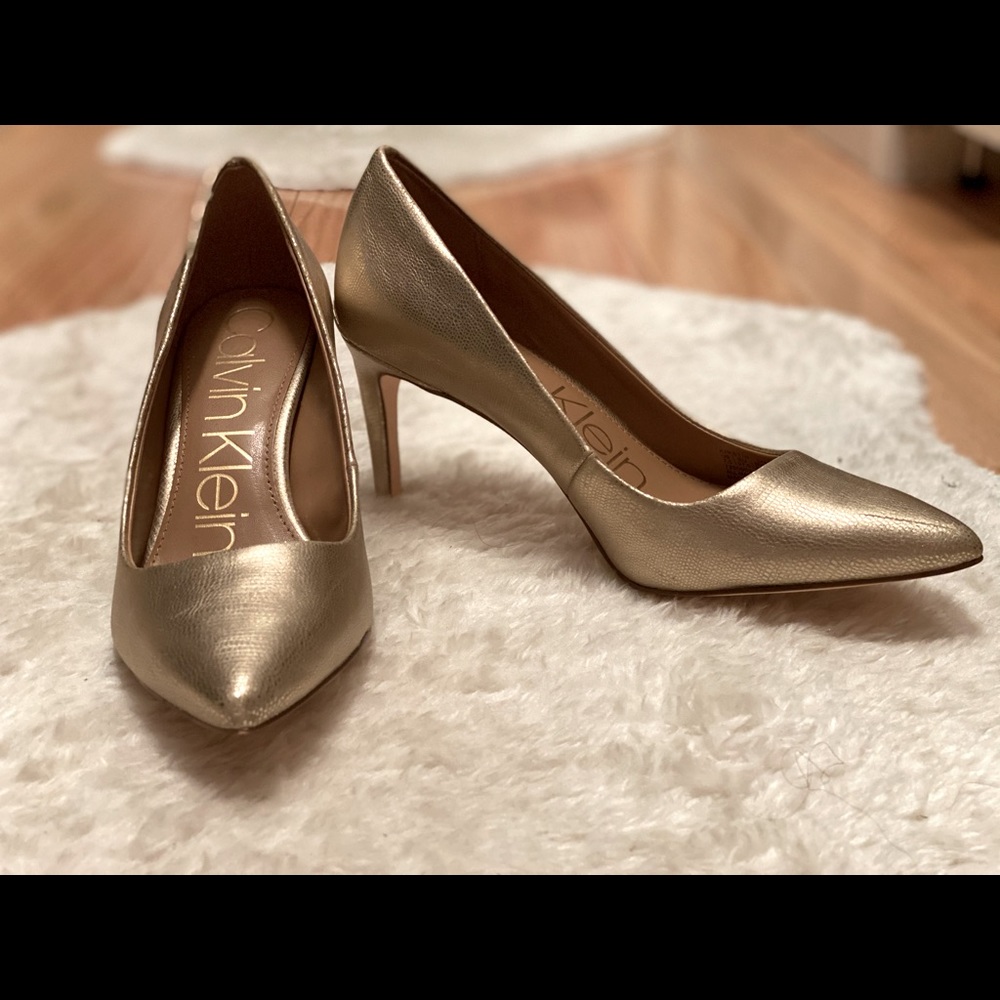 Calvin Klein Gold Heels